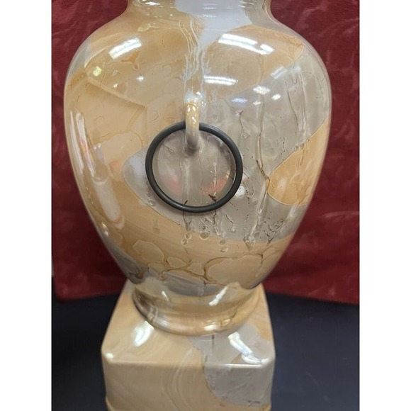 Jim Beam Executive Vase Decanter 12" Vintage 1986 Marble Pattern 2 Piece (798)‎ - Picture 5 of 8